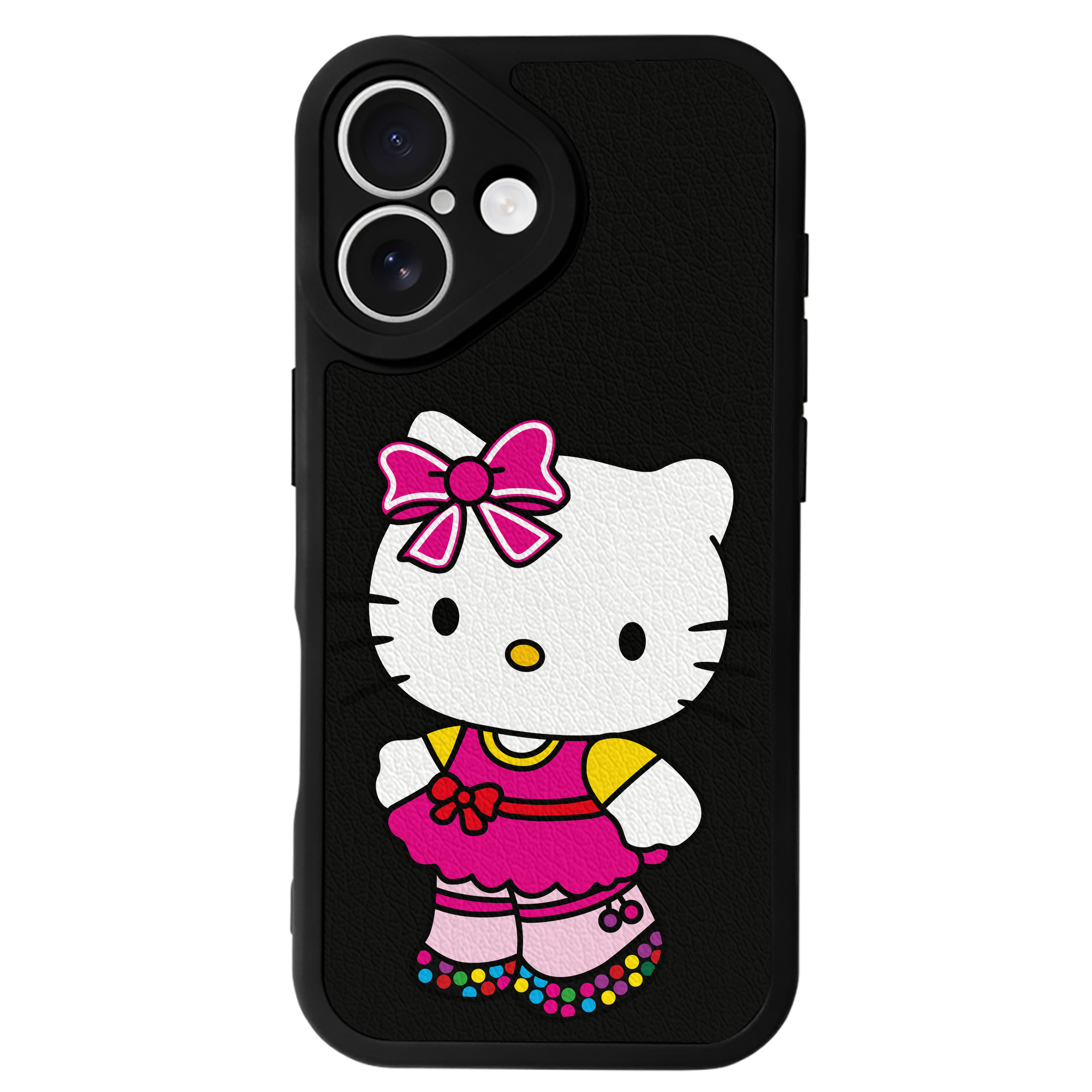 （画像用） Hello Kitty ハローキティ 【iPhone 16シリーズ対応】シリコンスマホケース（レザー調） 材質：シリコン